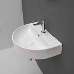 Axa Normal Umywalka ścienna/stawiana na blat 70x47 cm z korkiem Click-clack i syfonem Biały połysk WS11601F+AF0015+SI020