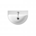 Axa Normal Umywalka ścienna/stawiana na blat 60x42 cm z korkiem Click-clack i syfonem Biały połysk WS11701F+AF0015+SI020