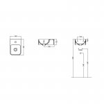 Axa Normal Umywalka ścienna/stawiana na blat 24x35,5 cm z korkiem Click-clack i syfonem Biały połysk WS10101V+AF0015+SI020