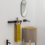 Axa Półka ścienna z relingiem na ręcznik 60x9 cm Czarny mat CM86014