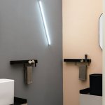 Axa Półka ścienna z relingiem na ręcznik 60x9 cm Czarny mat CM86014