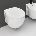 Axa Prime Miska ścienna 36x51 cm i deska WC wolnoopadająca Biały połysk 441501+448801