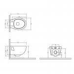 Axa Prime Miska ścienna 36x51 cm i deska WC wolnoopadająca Biały połysk 441501+448801