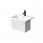 Axa Prisma Umywalka wpuszczana w blat 61x46 cm z korkiem Click-clack Biały połysk WS15001F+AF0015