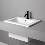 Axa Prisma Umywalka wpuszczana w blat 61x46 cm z korkiem Click-clack Biały połysk WS15001F+AF0015