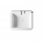 Axa RADICI Umywalka ścienna 60x48 cm z 2 otworami na baterię z korkiem Click-clack Biały połysk 87300012F+AF0015