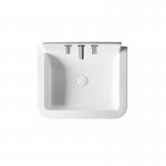 Axa RADICI Umywalka ścienna 60x48 cm z 3 otworami na baterię z korkiem Click-clack Biały połysk 87300013F+AF0015