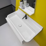 Axa RADICI Umywalka ścienna/stawiana na blat 100x48 cm z korkiem Click-clack Biały połysk 8720001+AF0015