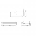 Axa RADICI Umywalka ścienna/stawiana na blat 100x48 cm z korkiem Click-clack Biały połysk 8720001+AF0015