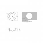 Axa SKYLAND Umywalka wpuszczana w blat ∅ 48 cm z korkiem Click-clack Biały mat 3213212+AF001512