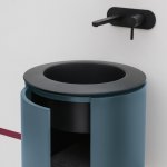 Axa SKYLAND Umywalka wpuszczana w blat ∅ 48 cm z korkiem Click-clack Czarny mat 3213207+AF001507