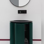 Axa SKYLAND Umywalka wpuszczana w blat ∅ 48 cm z korkiem Click-clack Czarny mat 3213207+AF001507