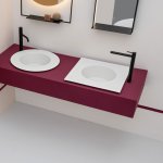 Axa SKYLAND Umywalka wpuszczana w blat 55x55 cm z korkiem Click-clack Biały mat 3213412+AF001512