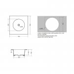 Axa SKYLAND Umywalka wpuszczana w blat 55x55 cm z korkiem Click-clack Biały mat 3213412+AF001512