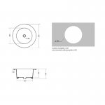 Axa SKYLAND Umywalka wpuszczana w blat ∅55 cm z korkiem Click-clack Biały połysk 3213501+AF0015