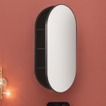 Axa Szafka ścienna z lustrem 40x80 cm Czarny mat 50030007