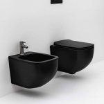 Axa WHITE JAM Bidet ścienny 34x52 cm Czarny mat 3312807