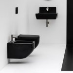 Axa WHITE JAM Bidet ścienny 34x52 cm Czarny mat 3312807