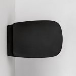 Axa WHITE JAM Miska ścienna 34x52 cm z deską WC wolnoopadającą Czarny mato 3312707+AF3307