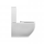 Axa WHITE JAM Miska stojąca 34x70 cm do kompaktu i zbiornik z deską WC wolnoopadającą Biały połysk 3301301+3305101+AF3301