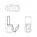 Axa WHITE JAM Miska stojąca 34x70 cm do kompaktu i zbiornik z deską WC wolnoopadającą Biały połysk 3301301+3305101+AF3301