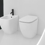 Axa WHITE JAM Miska WC stojąca 34x52 cm z deską wolnoopadającą Biały połysk 3312601+AF3301