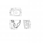 Axa WHITE JAM Miska stojąca 34x52 cm z deską WC wolnoopadającą Sahara mat 3312610+AF3310