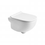 Axa Wild Miska ścienna 34x52 cm i deska WC wolnoopadająca Biały połysk 3006001+AF3001