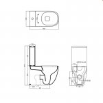 Axa Wild  Miska stojąca 34x65 cm do kompaktu i zbiornik z deską WC wolnoopadającą Biały połysk 3001501+3005101+AF3001