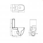 Axa Wild  Miska stojąca 34x65 cm do kompaktu i zbiornik z deską WC wolnoopadającą Biały połysk 3001501+3005101+AF3001