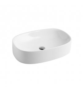 Axa Wild Umywalka stawiana na blat 40x60 cm z korkiem Click-clack Biały połysk 3008101+AF0015