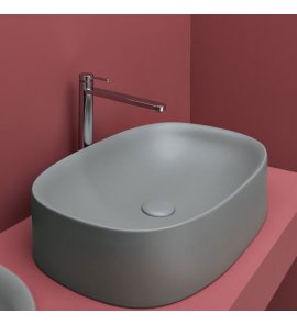 Axa Wild Umywalka stawiana na blat 40x60 cm z korkiem Click-clack Grey Matt 3008109+AF001509