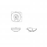 Axa Wild Umywalka stawiana na blat lub wpuszczana 45x45 cm z korkiem Click-clack Biały połysk 3009001+AF0015