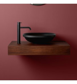 Axa Wild Umywalka stawiana na blat lub wpuszczana 45x45 cm z korkiem Click-clack Czarny mat 3009007+AF001507