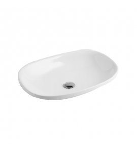 Axa Wild Umywalka stawiana na blat lub wpuszczana 40x60 cm z korkiem Click-clack Biały połysk 3009101+AF0015