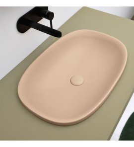 Axa Wild Umywalka stawiana na blat lub wpuszczana 40x60 cm z korkiem Click-clack Sahara matt 3009110+AF001510