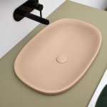 Axa Wild Umywalka stawiana na blat lub wpuszczana 40x60 cm z korkiem Click-clack Sahara matt 3009110+AF001510