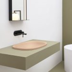 Axa Wild Umywalka stawiana na blat lub wpuszczana 40x60 cm z korkiem Click-clack Sahara matt 3009110+AF001510