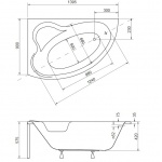 Besco Ada Wanna asymetryczna Lewa 140x90 biała WAA-140-NL