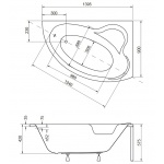 Besco Ada Wanna asymetryczna Prawa 140x90 biała WAA-140-NP