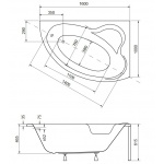 Besco Ada Wanna asymetryczna Prawa 160x100 biała WAA-160-NP