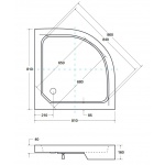 Besco Alex Brodzik Półokrągły 80x80 biały BAA-80