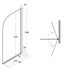 Besco Ambition 1 Parawan Nawannowy 1-skrzydłowy 75x130 PA-1S-CZ