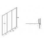 Besco Ambition Premium 3 Parawan Nawannowy 3-skrzydłowy 130x140 PAP-3S