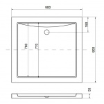 Besco Aquarius Brodzik Kwadratowy SlimLine 90x90 biały BAA-90-K