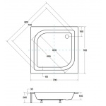 Besco Ares Brodzik Kwadratowy 70x70 biały BAA-70-KW