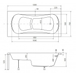 Besco Aria Rehab Wanna prostokątna 120x70 biała WAR-120-PA
