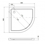 Besco Aron Brodzik Półokrągły SlimLine 80x80 biały BAA-80-NR