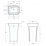 Besco Assos Glam Umywalka Wolnostojąca 40x50xh85 cm biała/złota UMD-A-WOZ