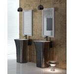 Besco Assos Glam Umywalka Wolnostojąca 40x50xh85 cm biała/grafit UMD-A-WOG